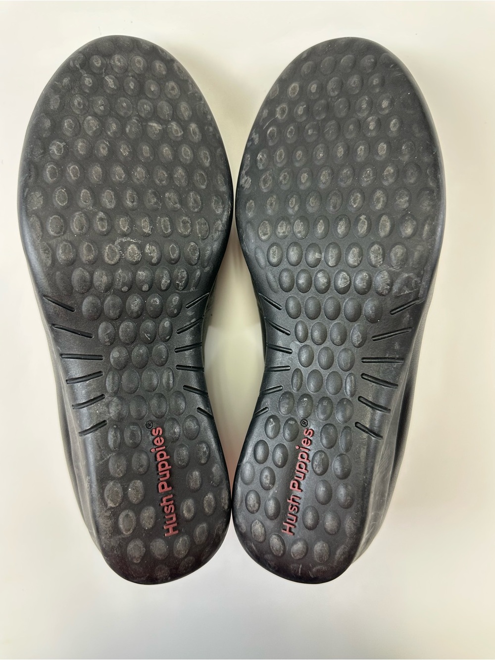 Hush Puppies Black Leather Wide width Low Wedge Shoes Size 9W Workwear Career - Picture 7 of 12